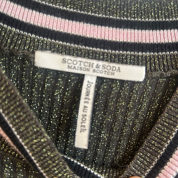 *Excellent Pre-Loved* Scotch & Soda Metallic Lurex Ribbed Top In Combo H - Picture 2 of 5